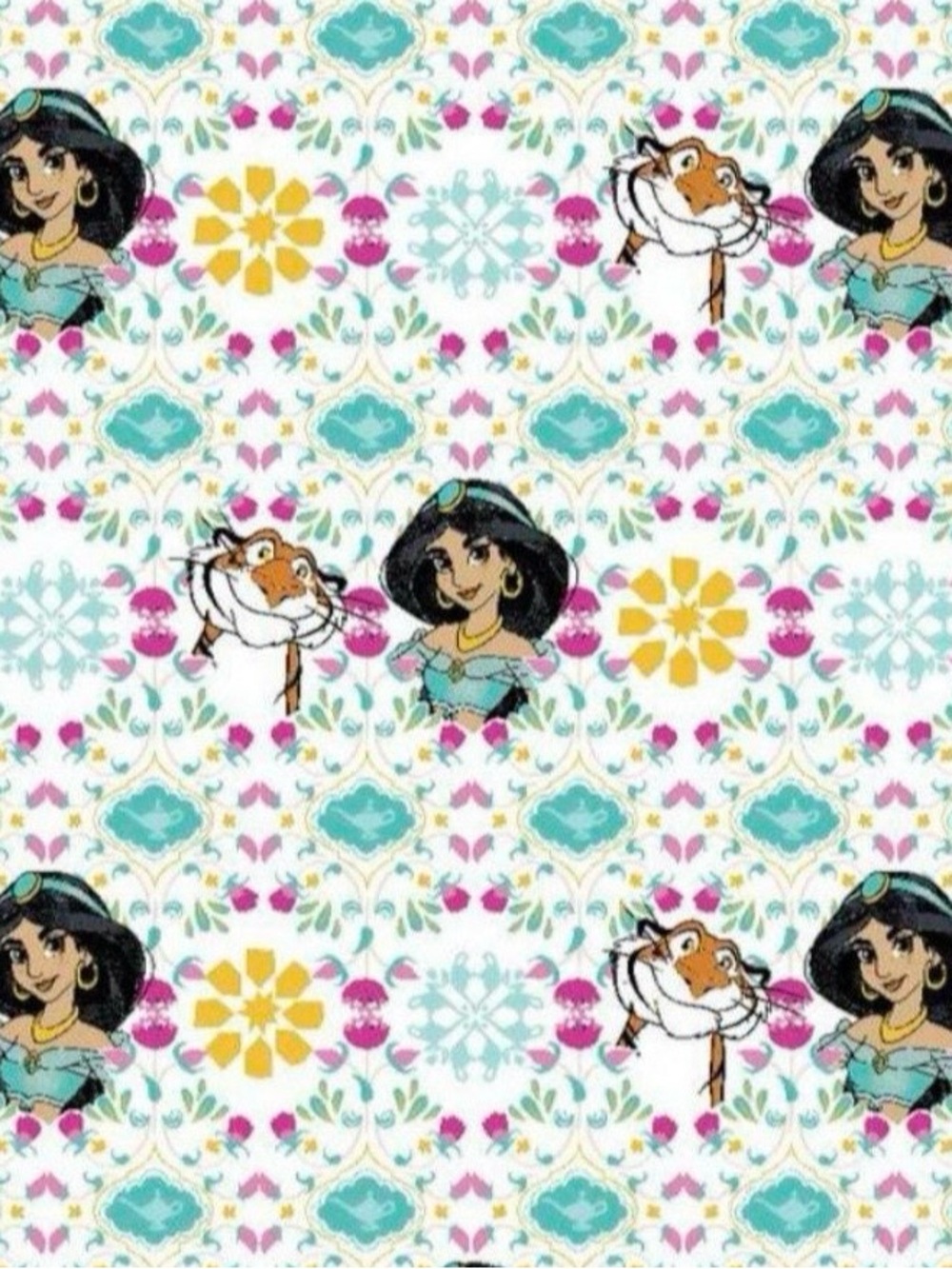 Disney Princess Jasmine & Rajah Print Fabric - 100% Cotton | 1 Yard